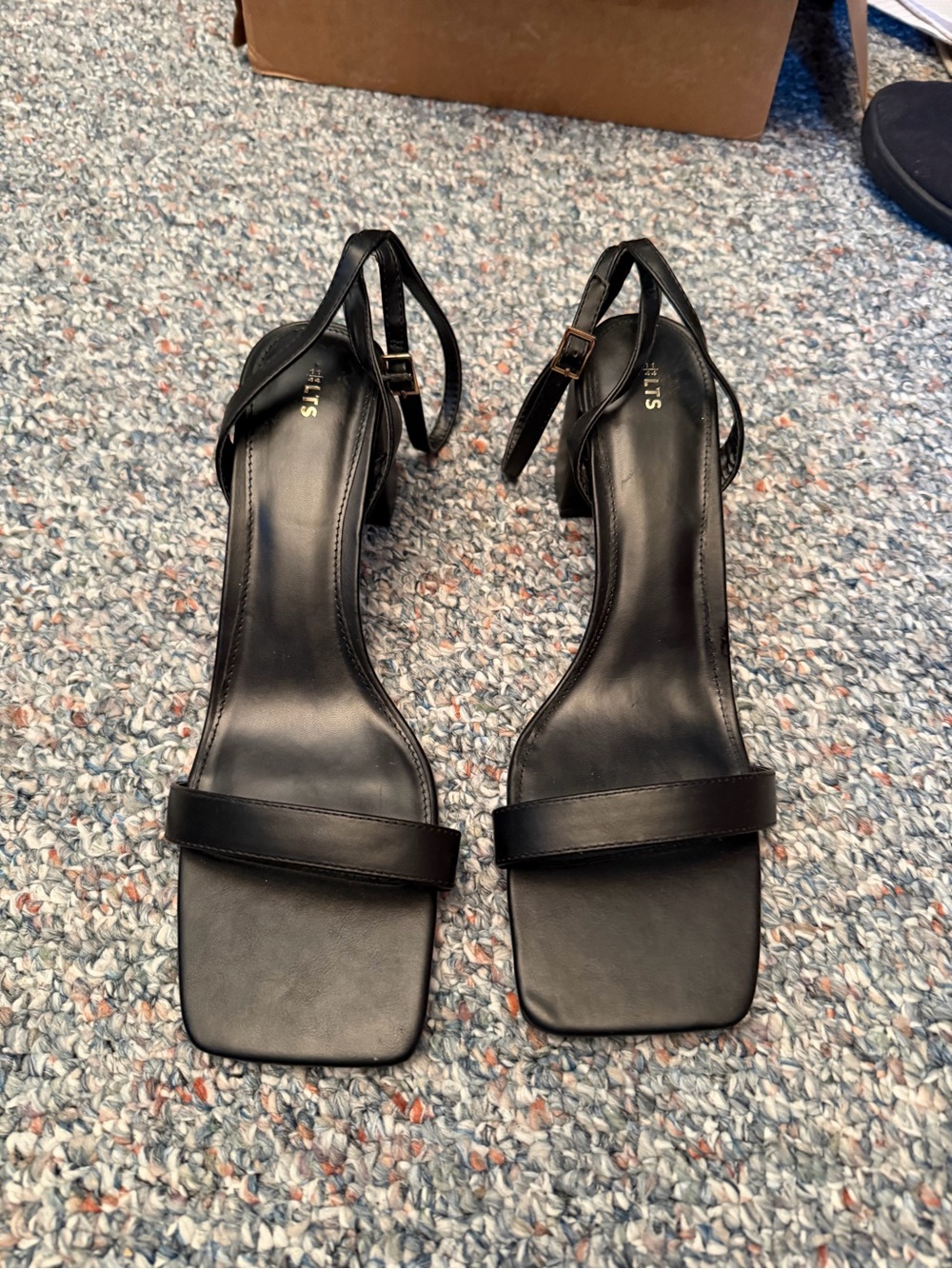 Women’s size 13 LTS square toe heels black straps 3” heel new